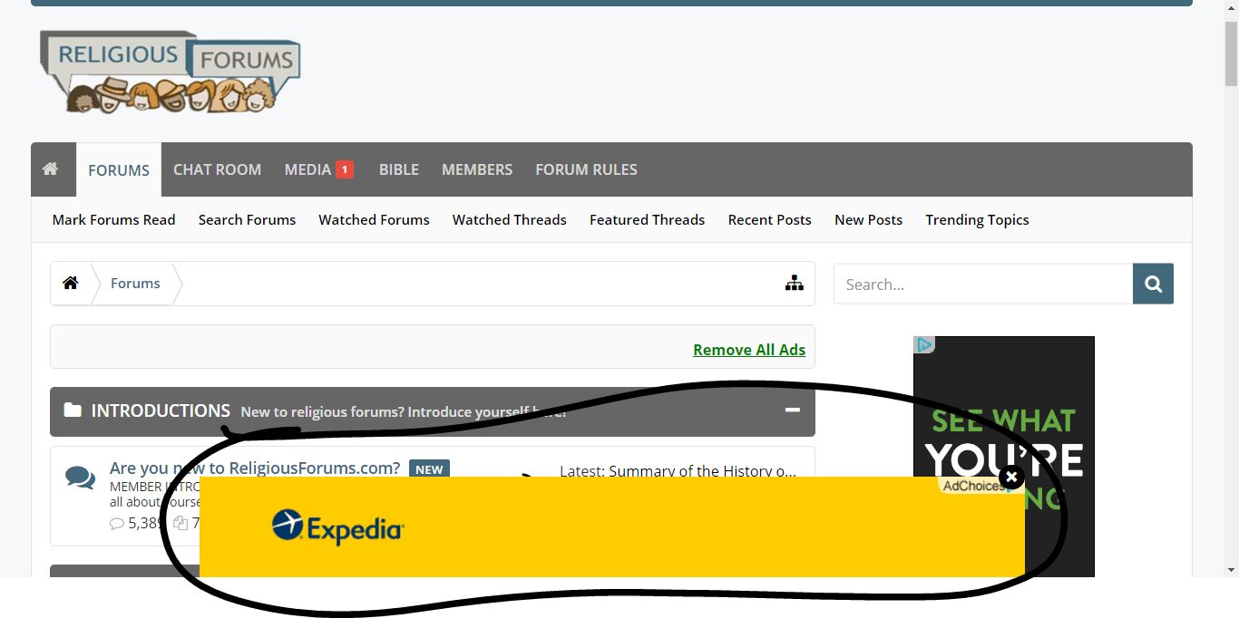 Ads popping up on the screen | Religious Forums