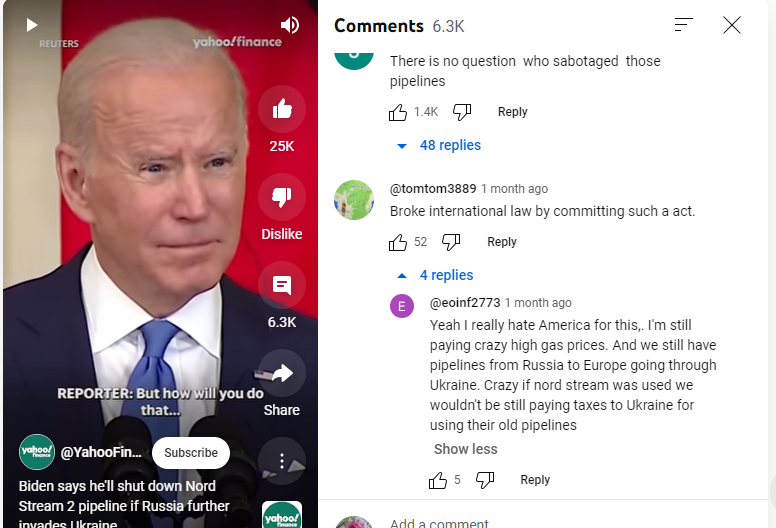 Biden says he'll shut down Nord Stream 2 pipeline if Russia further invades Ukraine - YouTube ...png