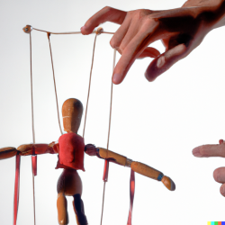 DALL·E 2023-07-04 12.33.38 - an image of a puppet on a string being manipulated by a puppeteer...png